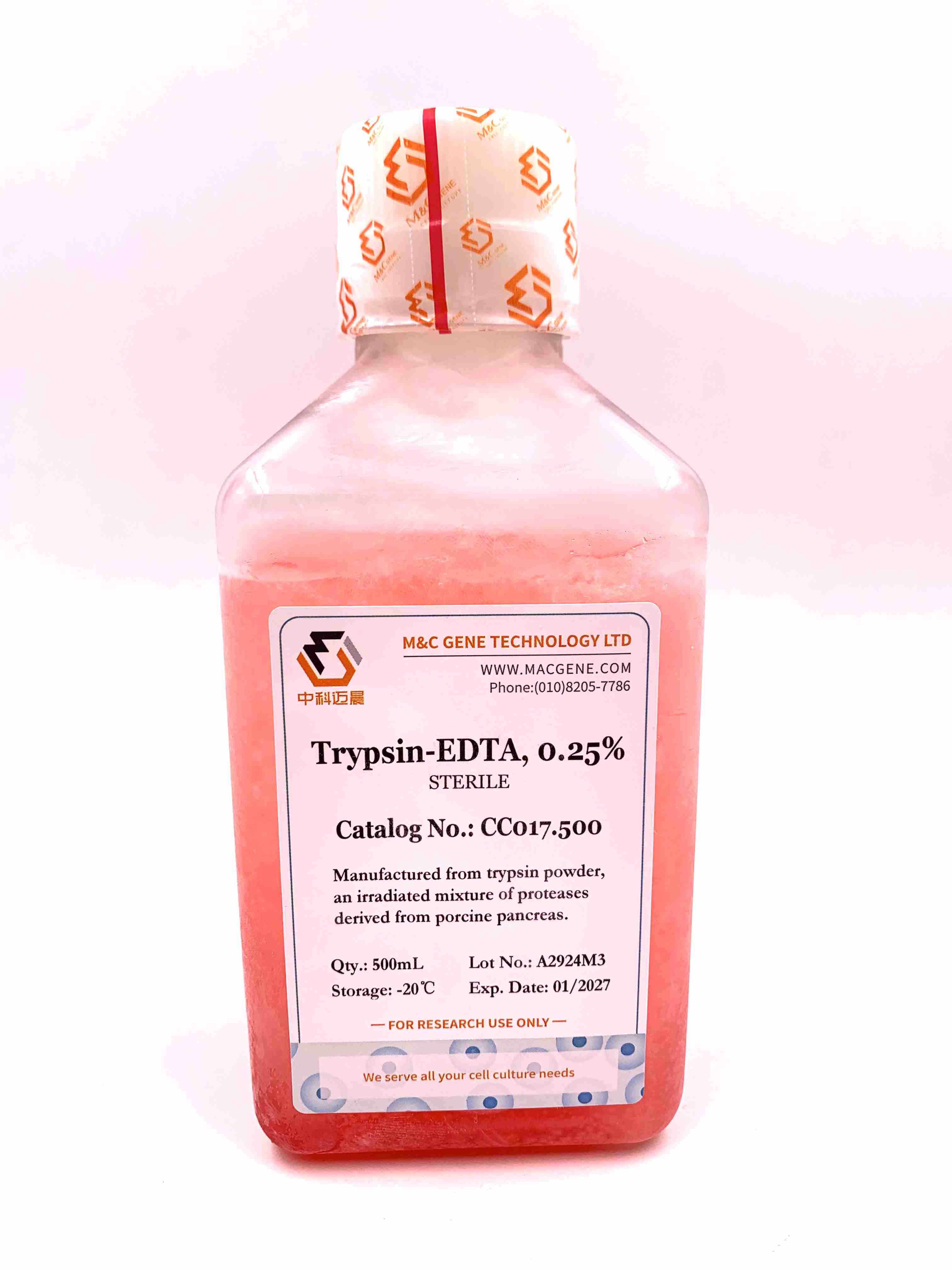 胰蛋白酶-EDTA (0.25%)，含酚红